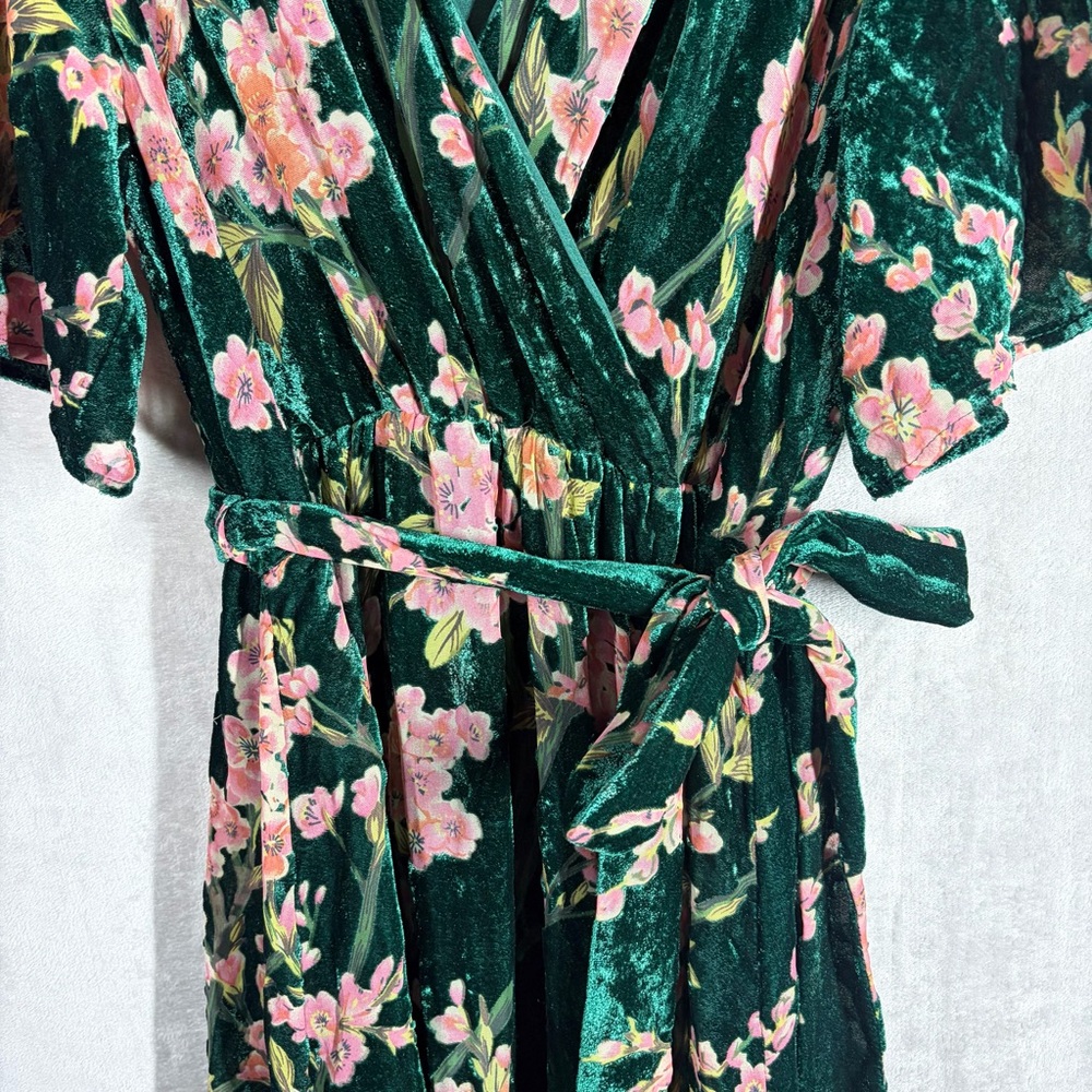 Baltic Born Uma Velvet Maxi Dress Size XXL Emerald Green Floral Romantic Elegant - Picture 5 of 11